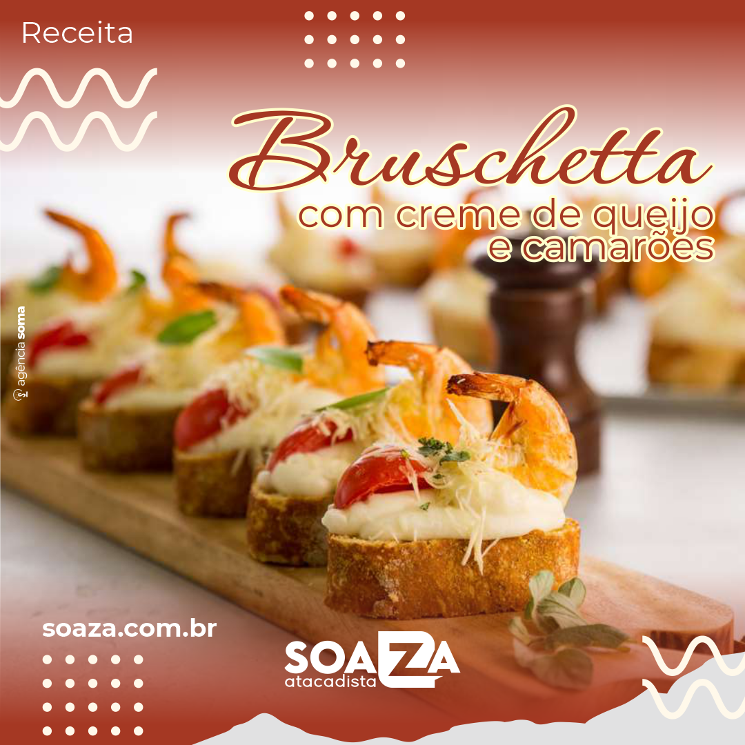 Bruschetta Creme De Queijo E Camar Es Soaza Atacadista